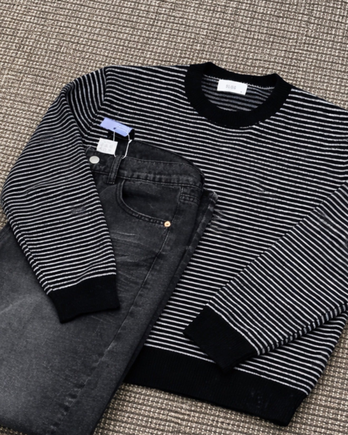 莫代爾圓領橫間針織衫｜3色入