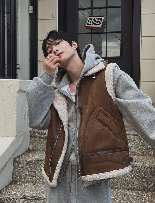 冬日感MAX ❄️皮革拼接背心Jacket｜2色入