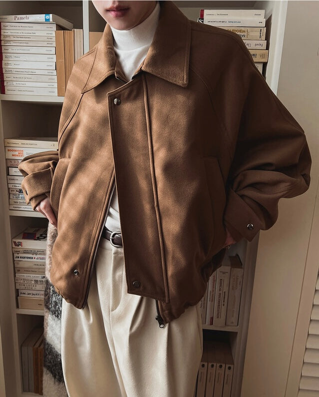 所有身高ok！男友風羊毛束腰短款外套｜2色入