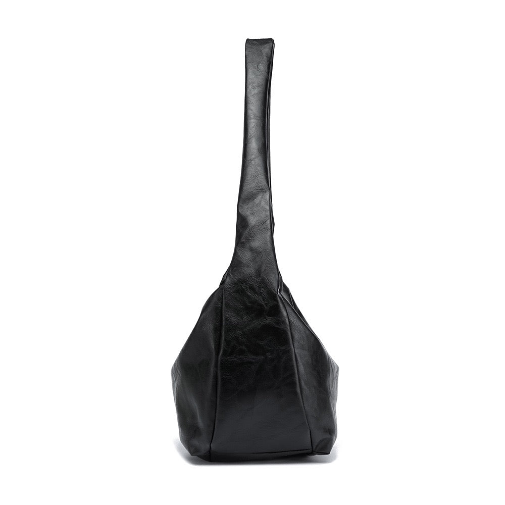 [新款] 韓系裂紋理軟皮革斜孭袋