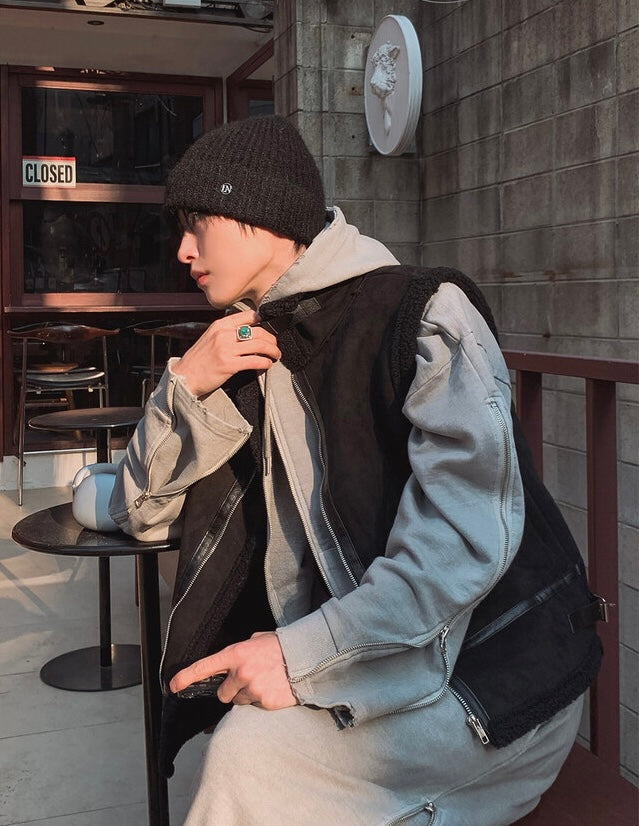 冬日感MAX ❄️皮革拼接背心Jacket｜2色入