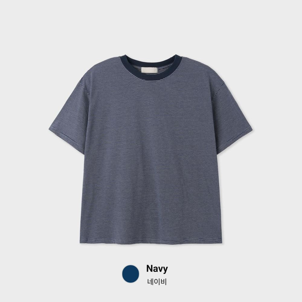 美式復古橫間短款純棉短袖｜3色入