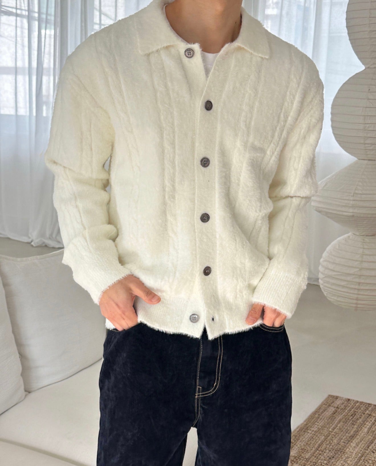 絨毛感🧶Angora山羊毛翻領麻花針織衫｜6色入