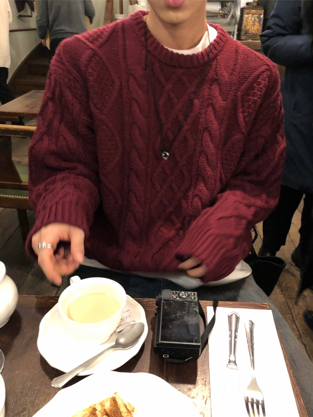 50%羊毛🐑漁夫紋麻花針織衫｜4色入