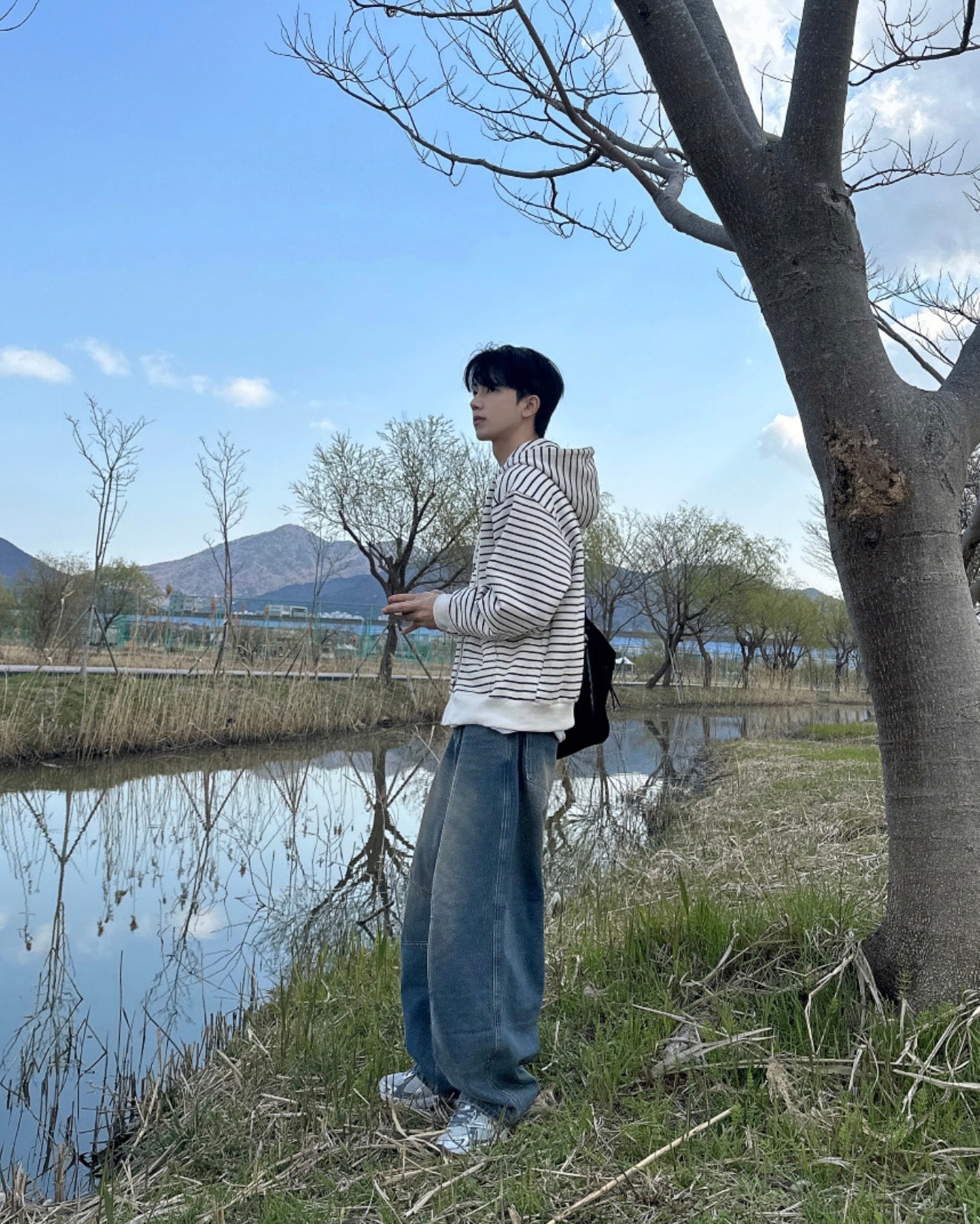 韓系簡約款✨條紋開胸衛衣｜2色入