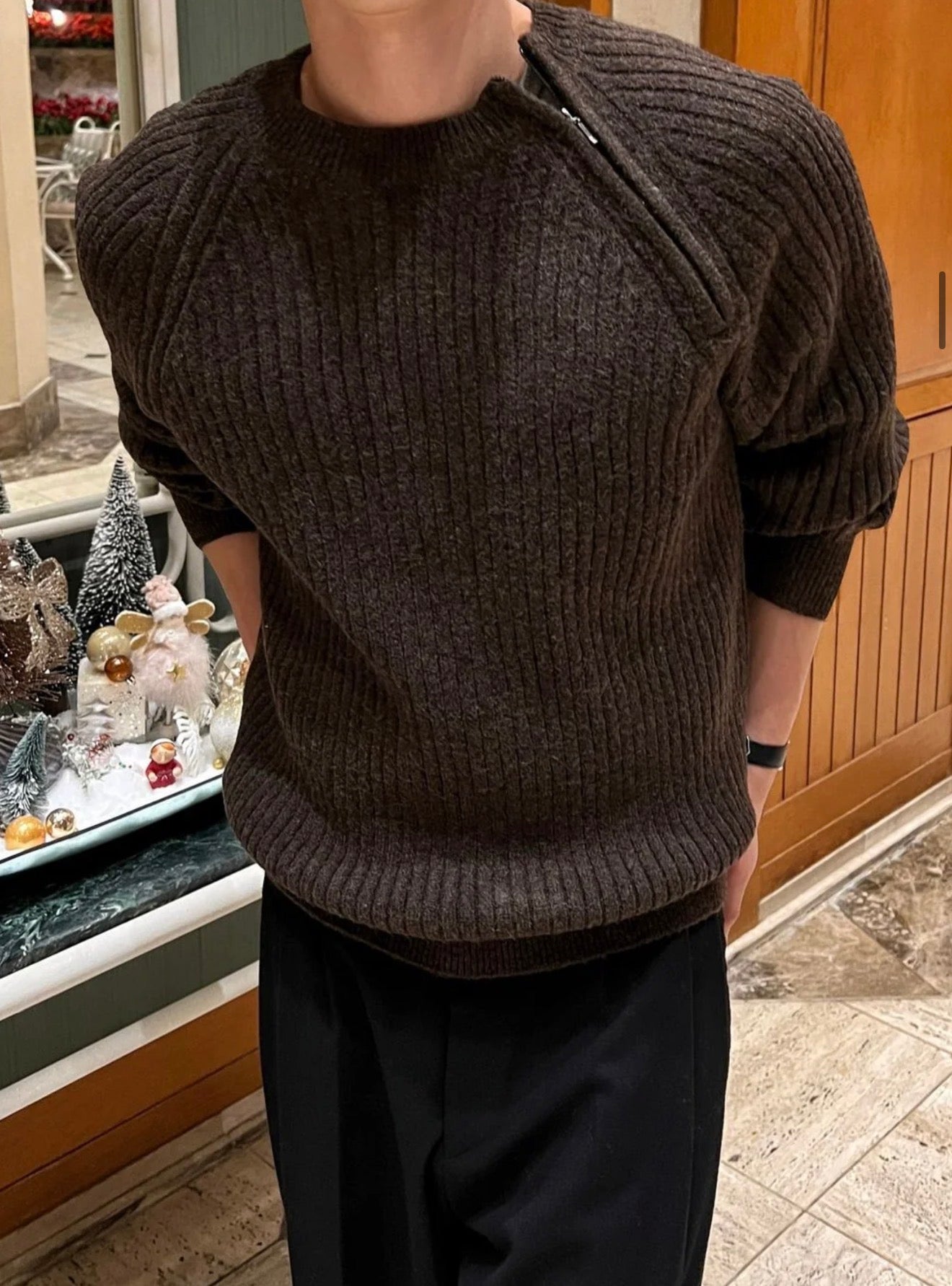 側拉鍊質感針織衫｜6色入