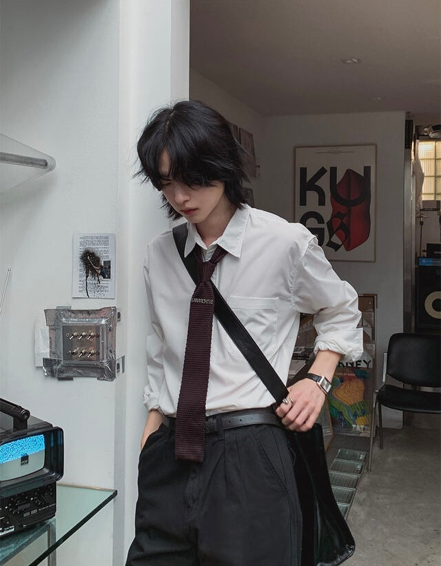 回饋價🧧韓製Pocket口袋基礎款長袖恤衫｜15色入