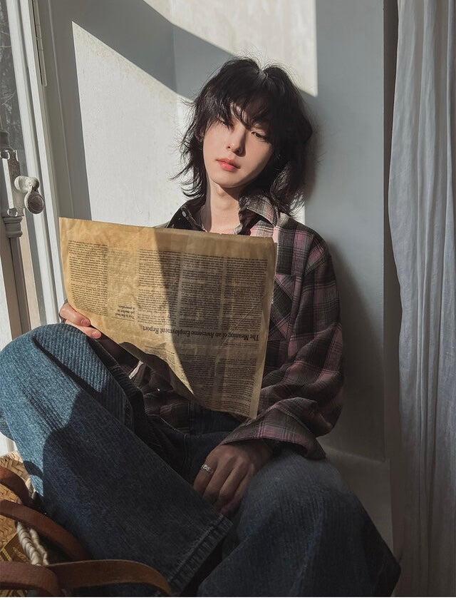 秋冬休閒格紋恤衫｜10色入