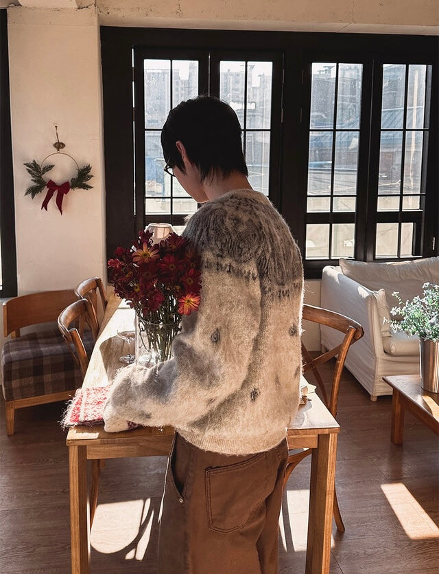 冬日浪漫❄️Nordic北歐風圓領針織衫｜2色入