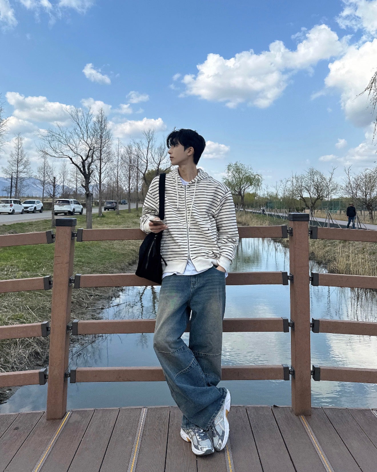 韓系簡約款✨條紋開胸衛衣｜2色入