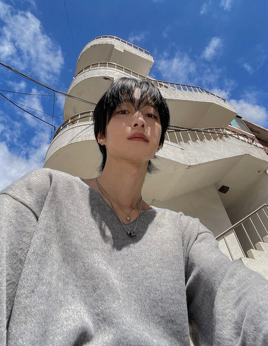 毛絮感！簡約純色V領馬海毛TOP｜4色入