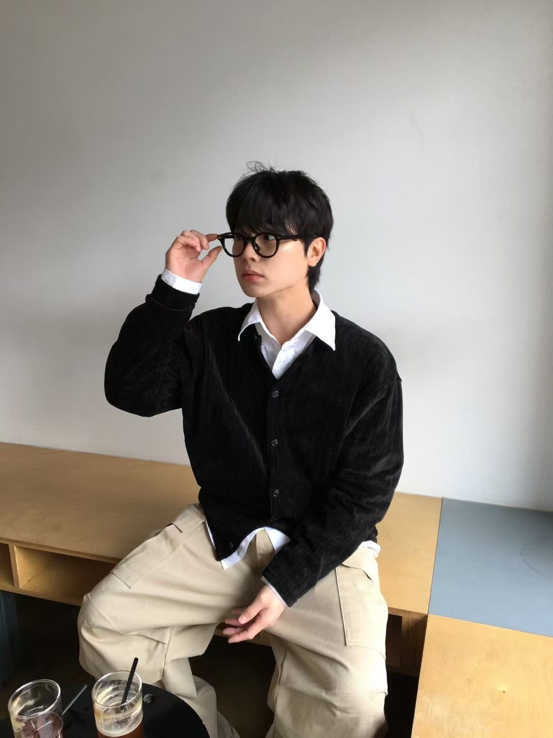 [型男必備]紋理質感春夏薄款開胸外套