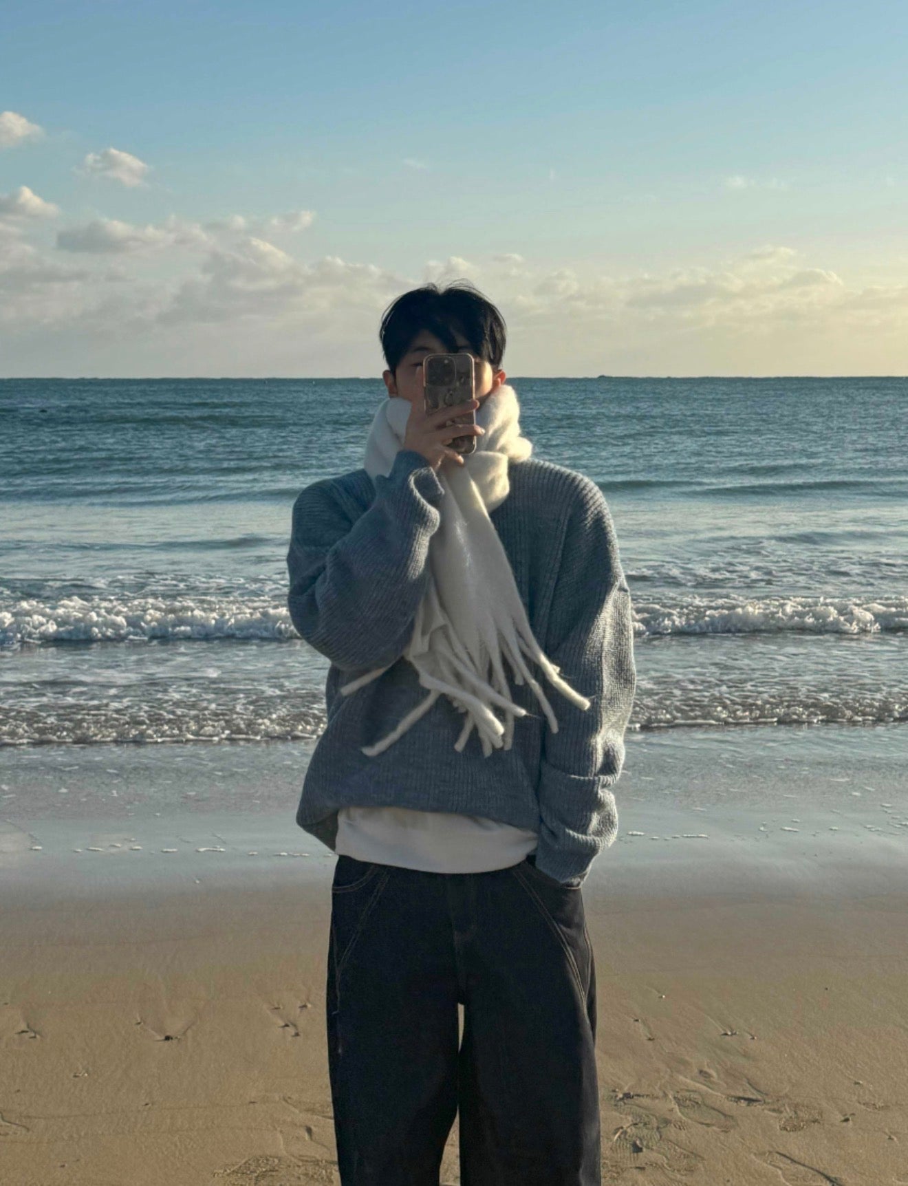 男友感Max！混色羊毛混紡寬鬆針織衫｜4色入