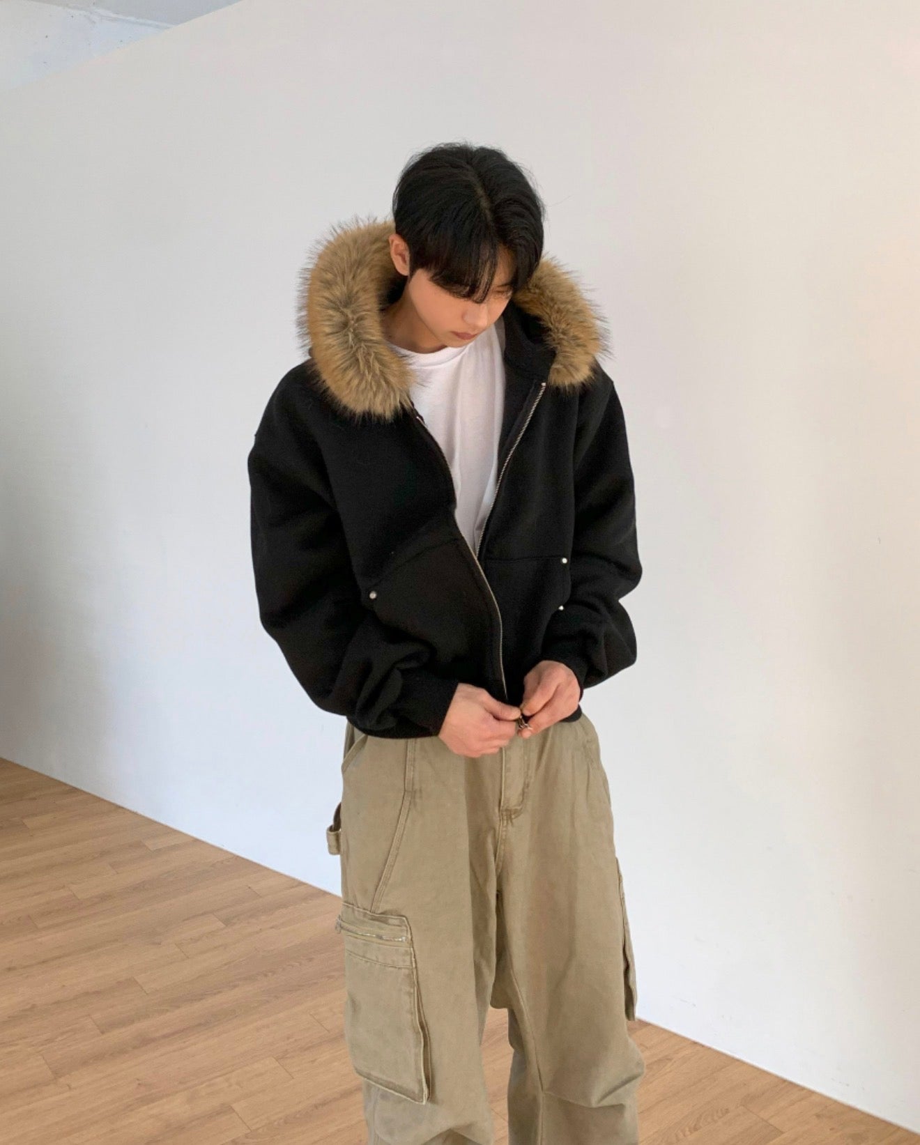 短款比例更好！重磅刷毛開胸衛衣｜2色入