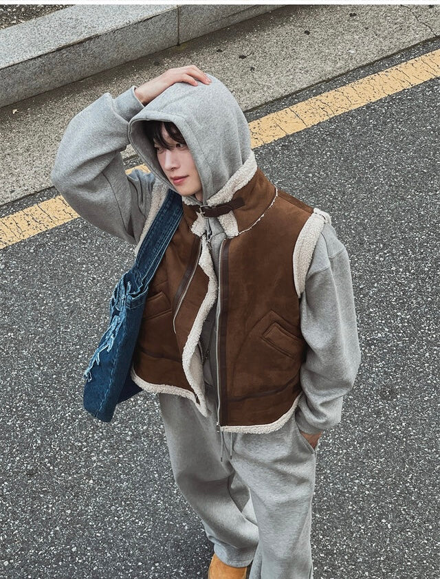 冬日感MAX ❄️皮革拼接背心Jacket｜2色入