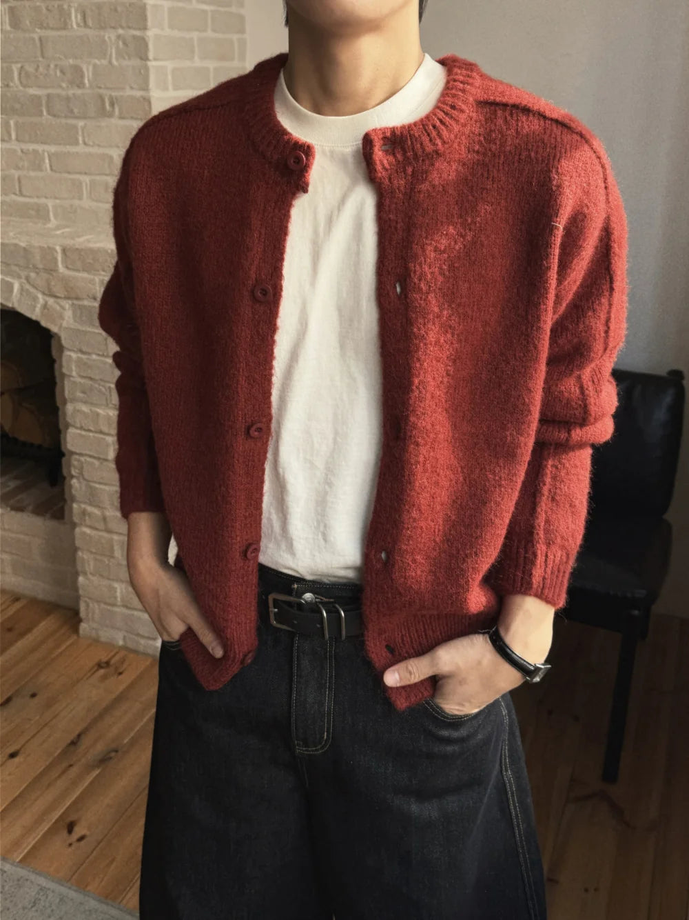 立體剪裁顯肩闊💪🏻圓領短款開胸針織衫｜6色入