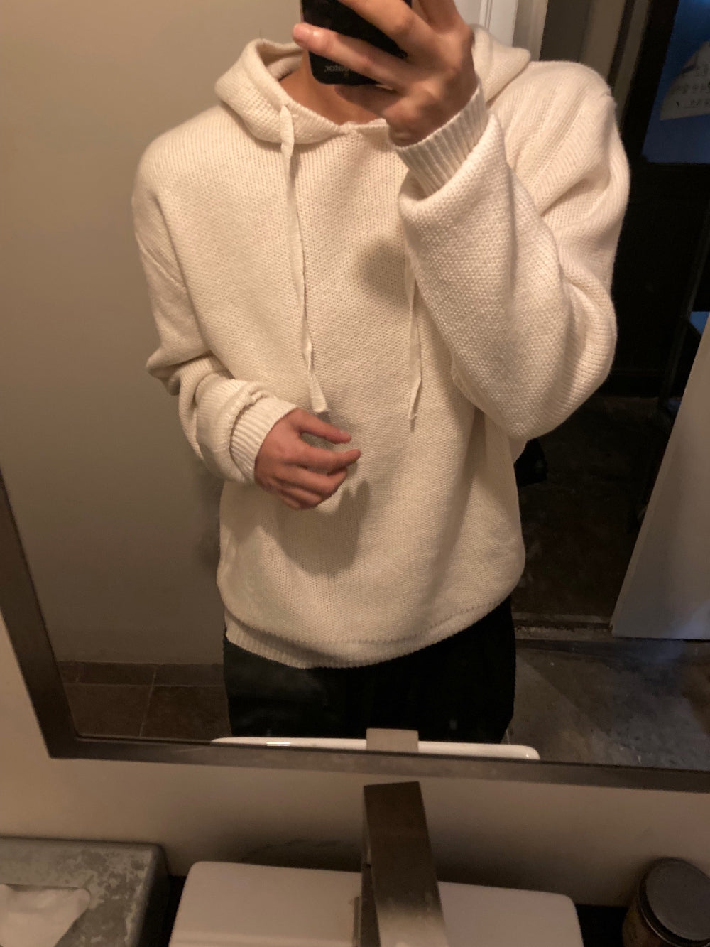 男友感單品！立體編織針織Hoodie｜4色入