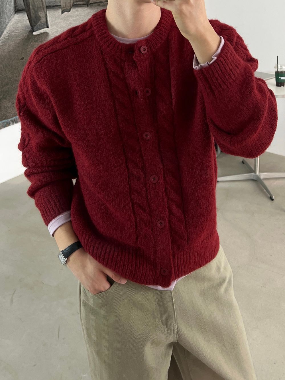 衣櫃必備跨季單品🌟絨毛感麻花開胸針織衫｜6色入