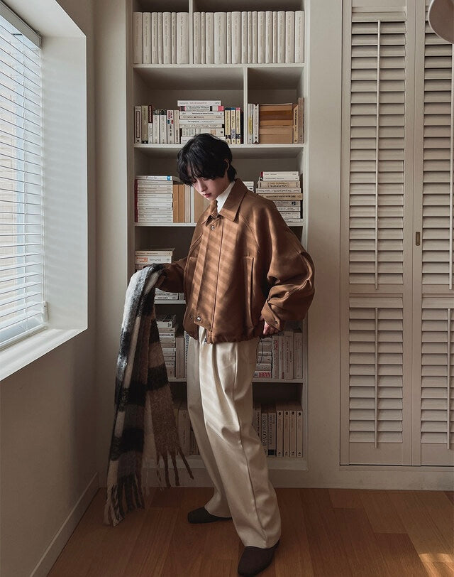 所有身高ok！男友風羊毛束腰短款外套｜2色入