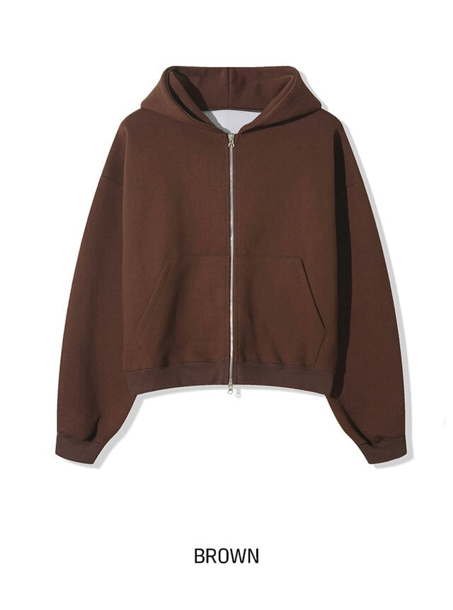 短款比例更好👍🏻基礎短款開胸衛衣｜3色入