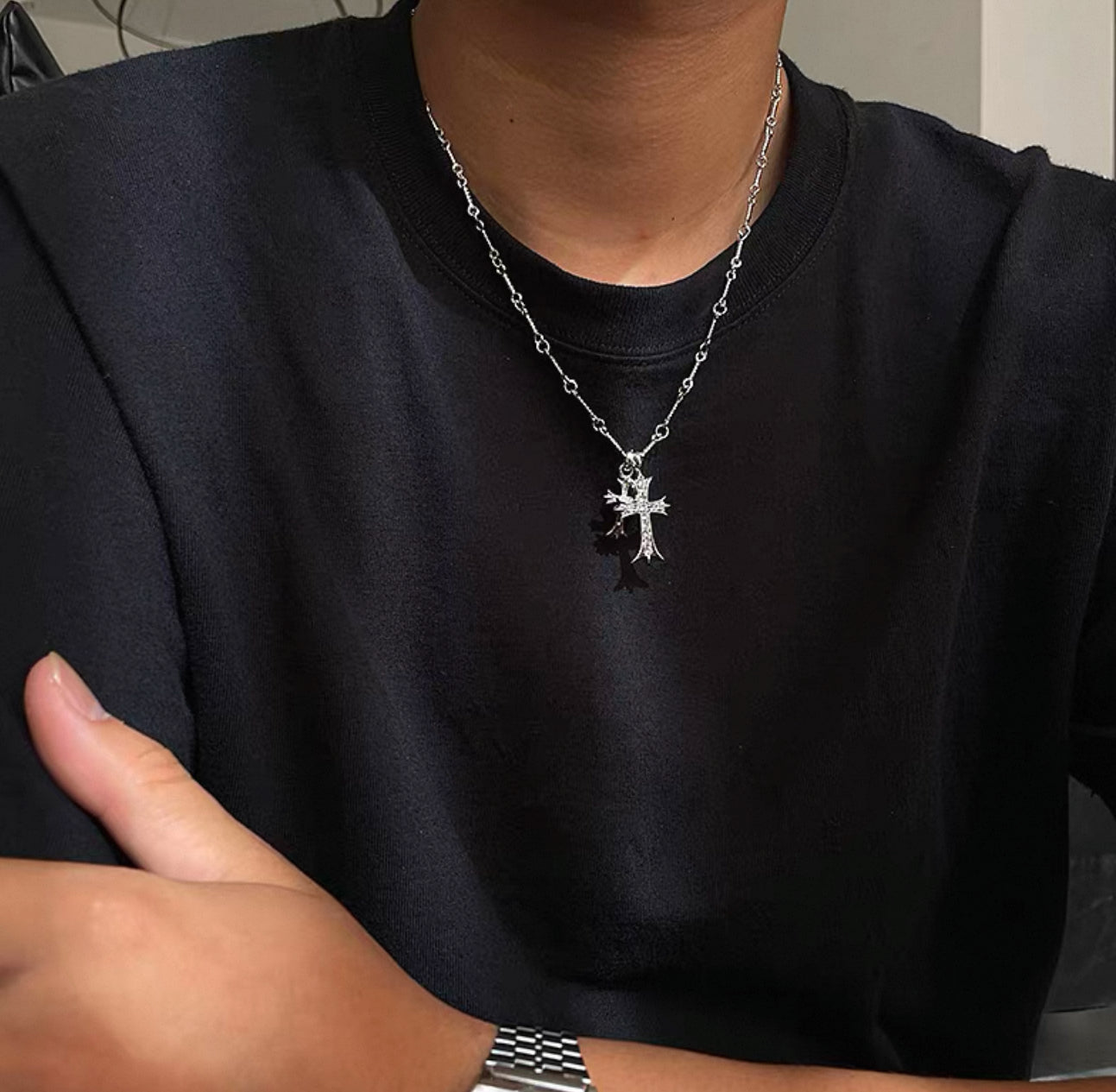 Double Cross Necklace