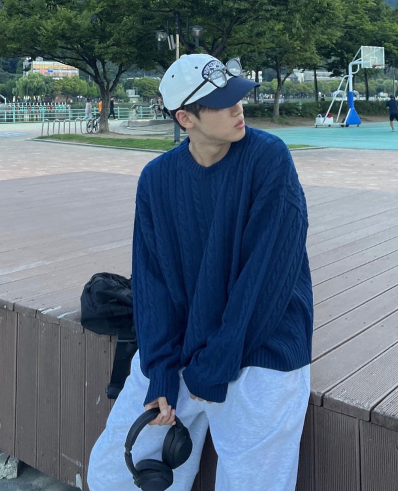 高品質! 純色麻花紋針織衫