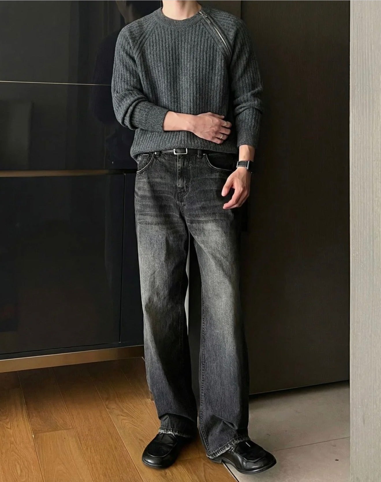 側拉鍊質感針織衫｜6色入