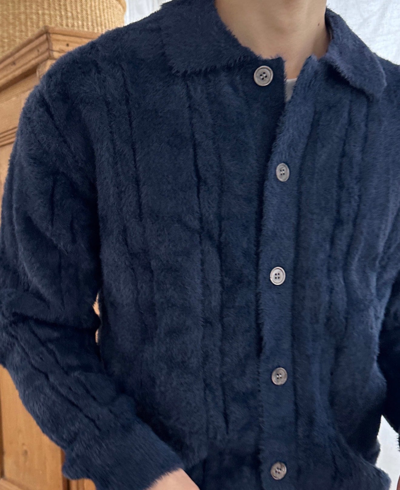 絨毛感🧶Angora山羊毛翻領麻花針織衫｜6色入