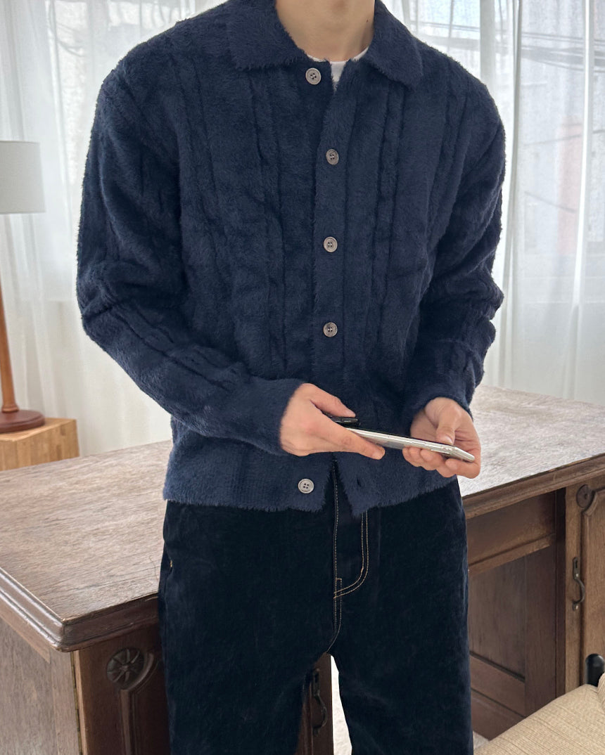 絨毛感🧶Angora山羊毛翻領麻花針織衫｜6色入