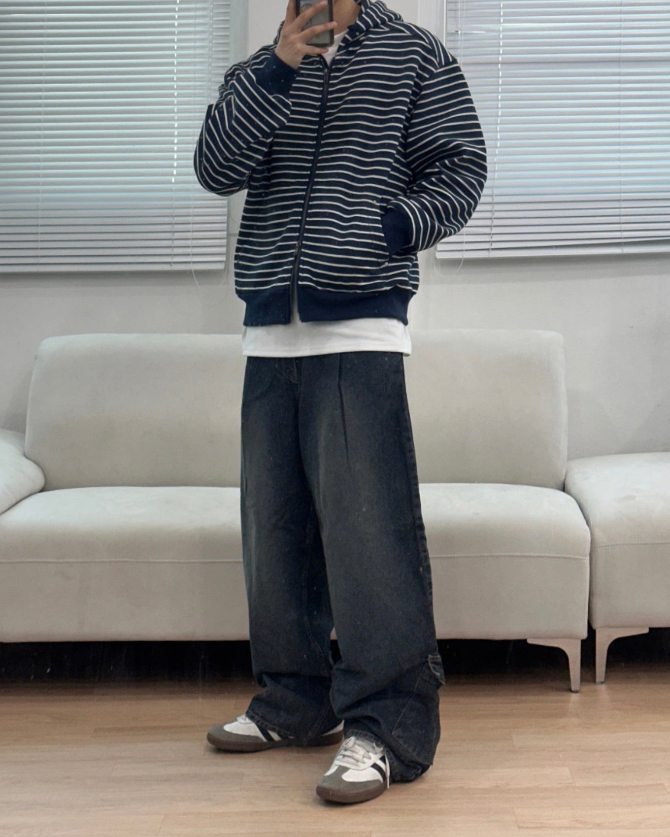 韓系簡約款✨條紋開胸衛衣｜2色入