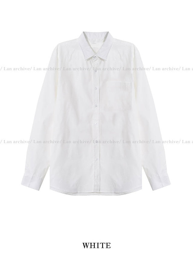 回饋價🧧韓製Pocket口袋基礎款長袖恤衫｜15色入