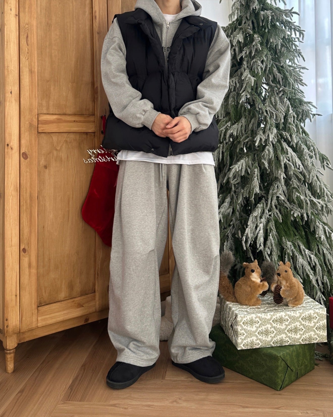 Premium👑基礎款彎刀闊腳棉褲｜4色入