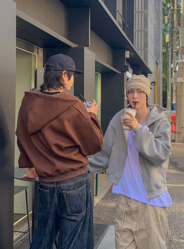 短款比例更好👍🏻基礎短款開胸衛衣｜3色入