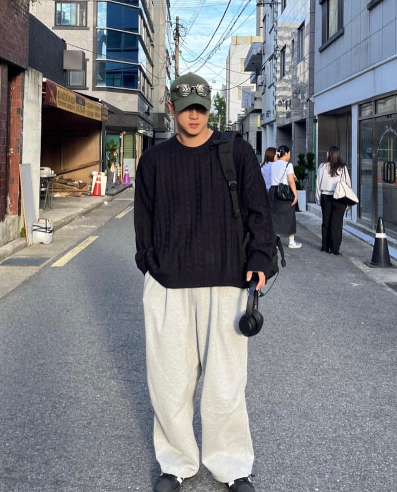 高品質! 純色麻花紋針織衫