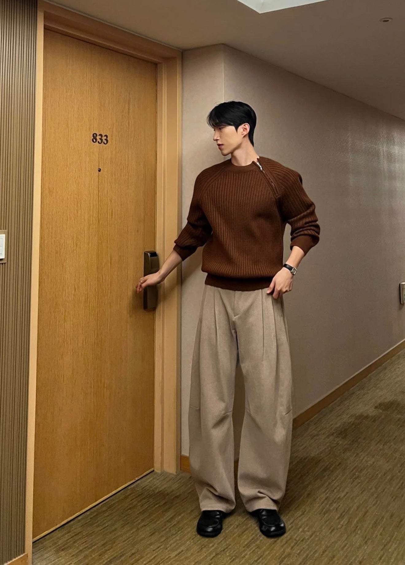 側拉鍊質感針織衫｜6色入