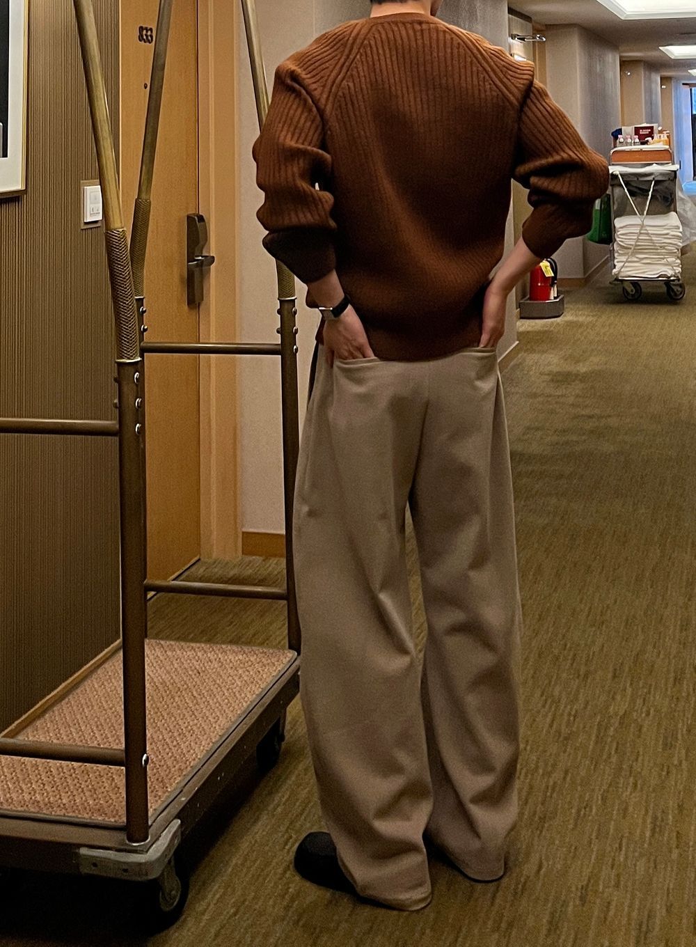 無負擔剪裁加分！韓系弧形雙褶休閒褲｜4色入