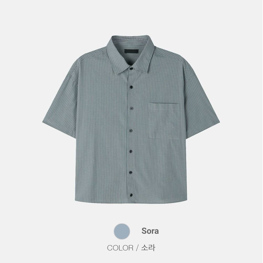 不壓身高！格仔短袖恤衫｜4色入
