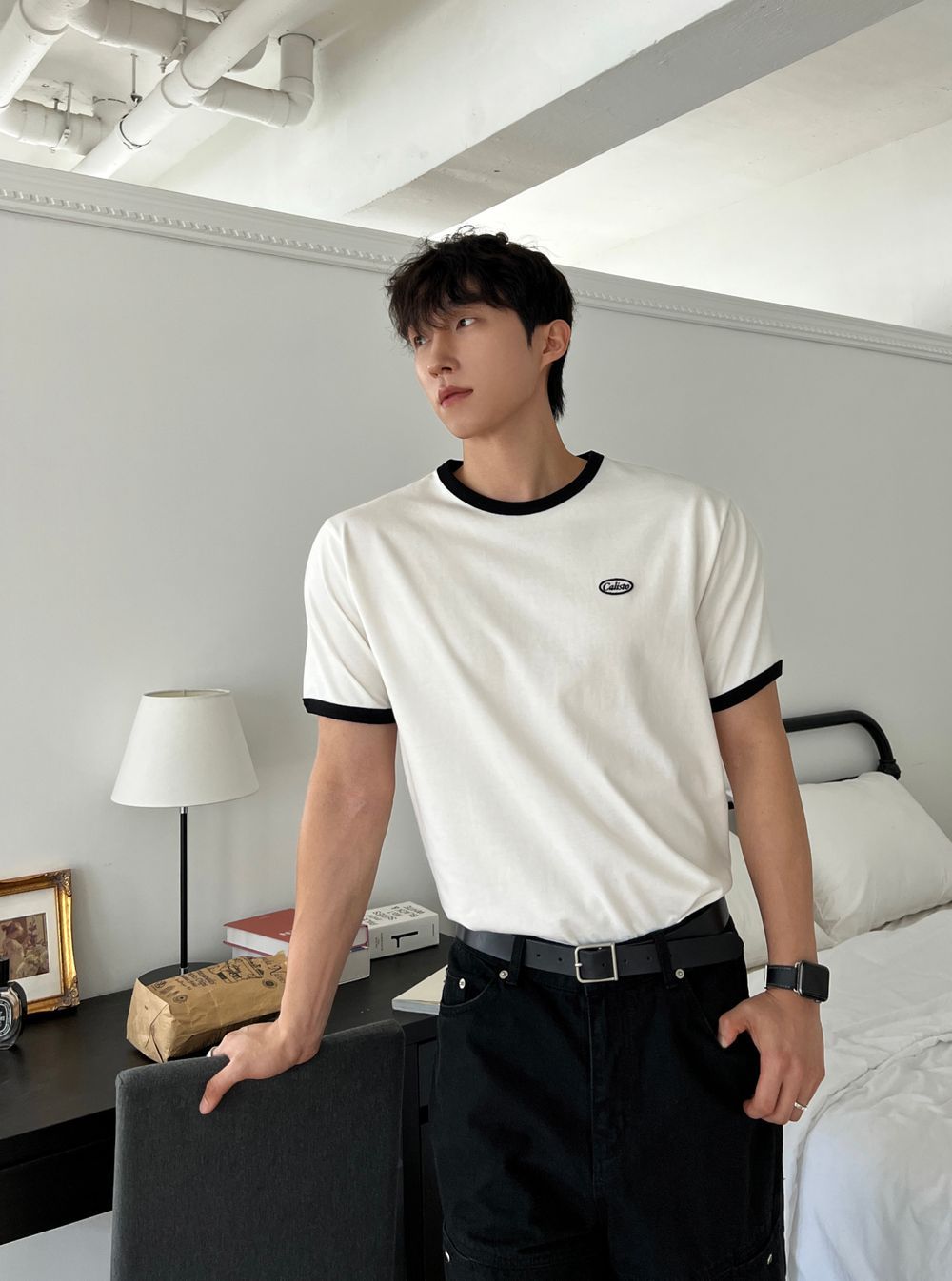 Caliso復古純棉撞色短袖｜3色入