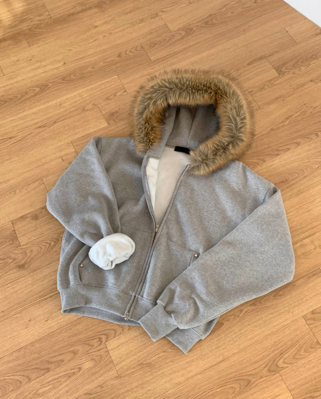 短款比例更好！重磅刷毛開胸衛衣｜2色入