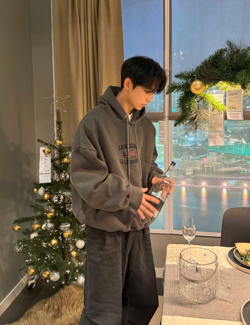 重磅900g! SAN DIEGO刺繡連帽衛衣