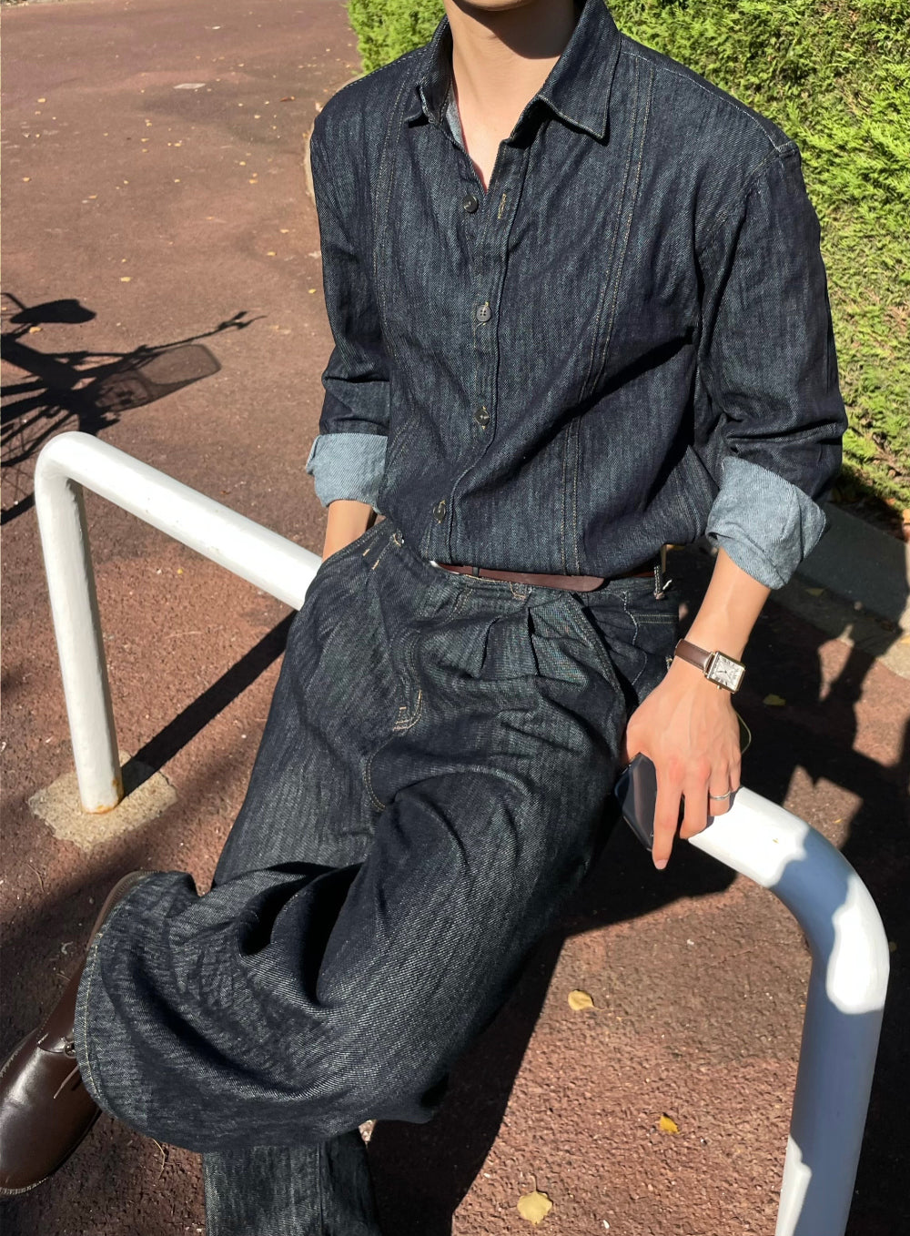PREMIUM Set👑水洗牛仔長袖恤衫｜1色入
