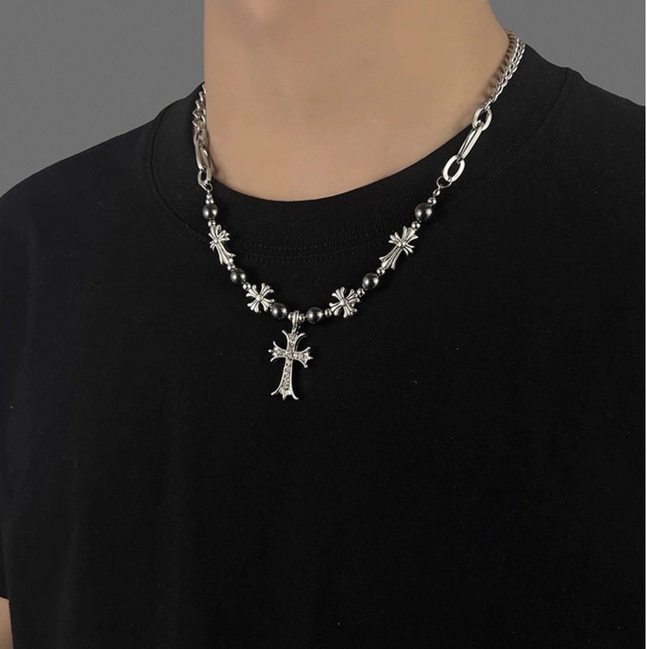 Vintage Multi Cross Necklace