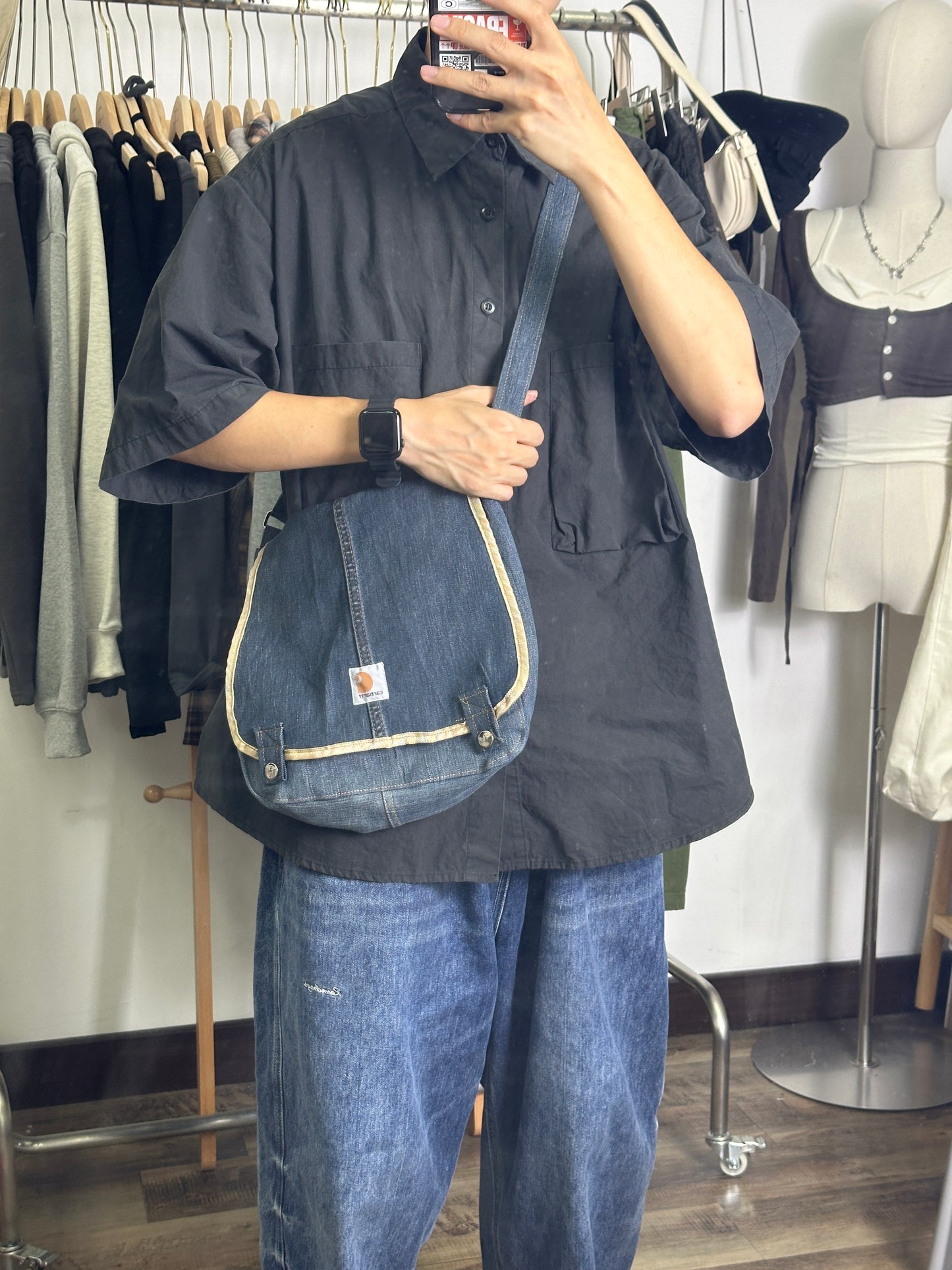 Remade Carhartt Postman Bag Denim