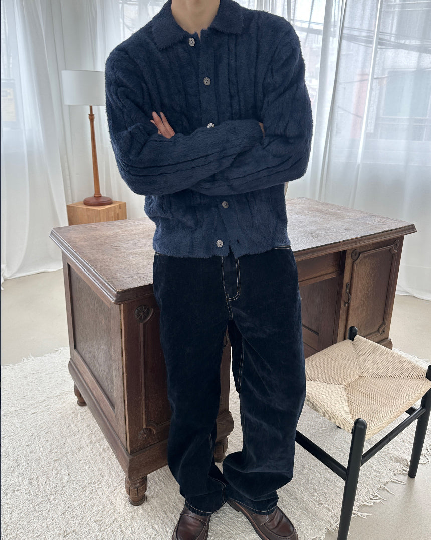 絨毛感🧶Angora山羊毛翻領麻花針織衫｜6色入