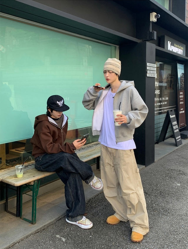 短款比例更好👍🏻基礎短款開胸衛衣｜3色入