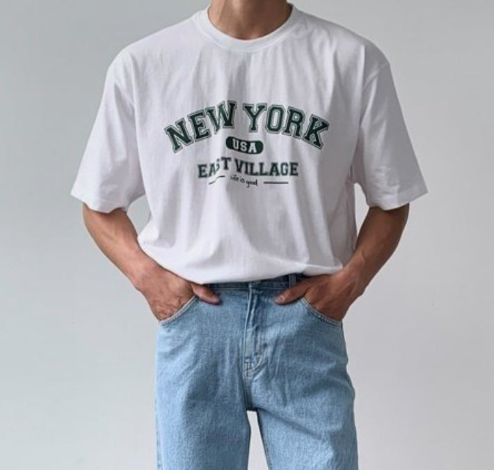 NY Village 棉質印花短袖