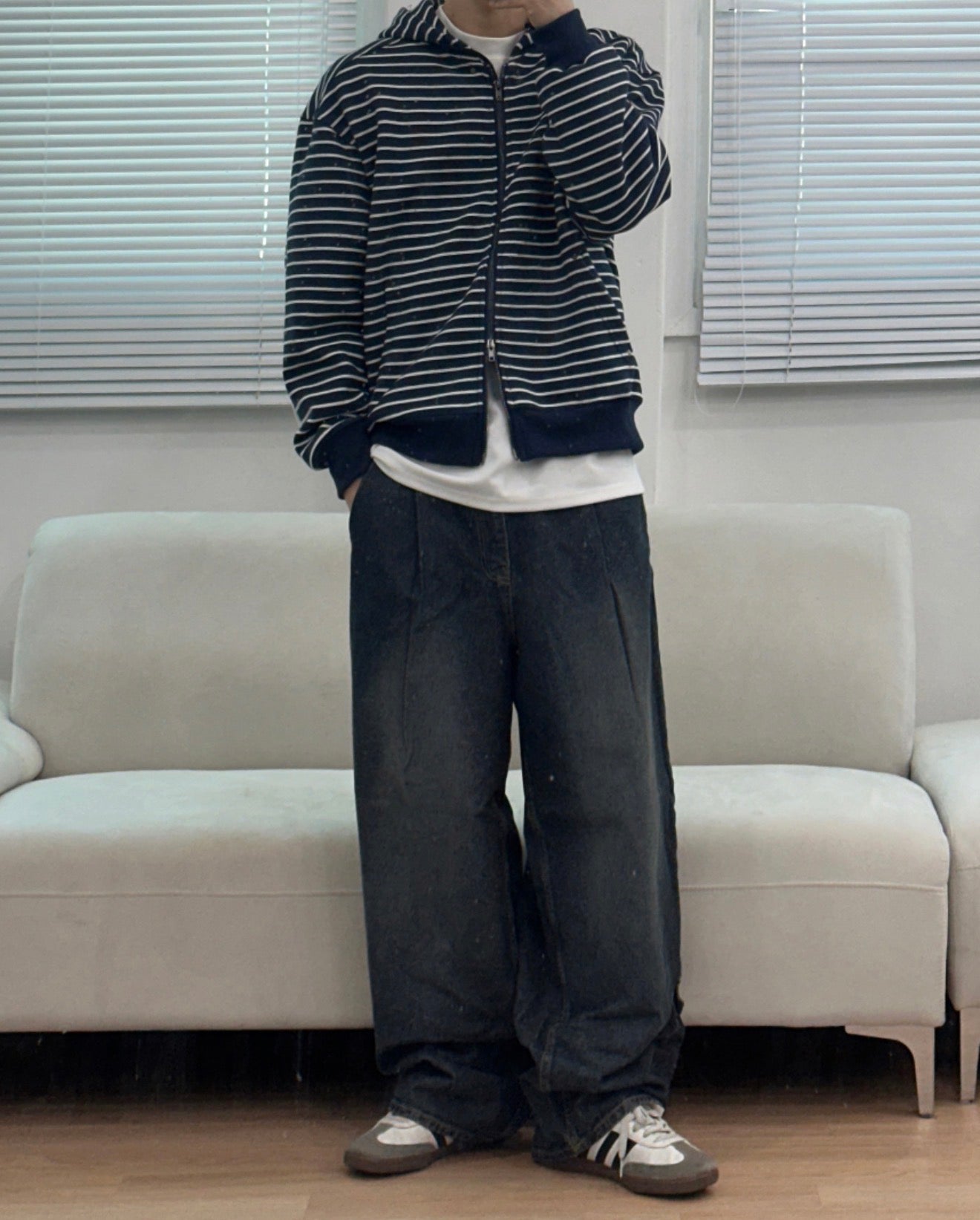 韓系簡約款✨條紋開胸衛衣｜2色入