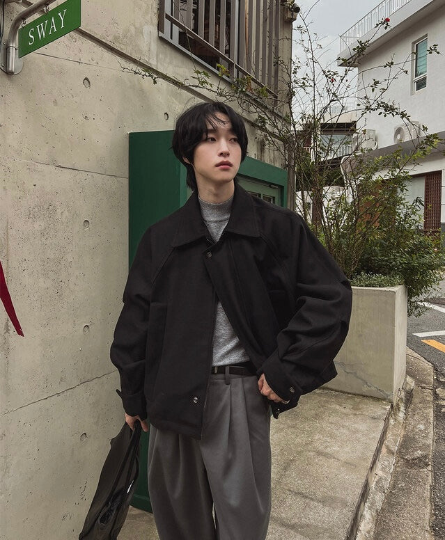 所有身高ok！男友風羊毛束腰短款外套｜2色入