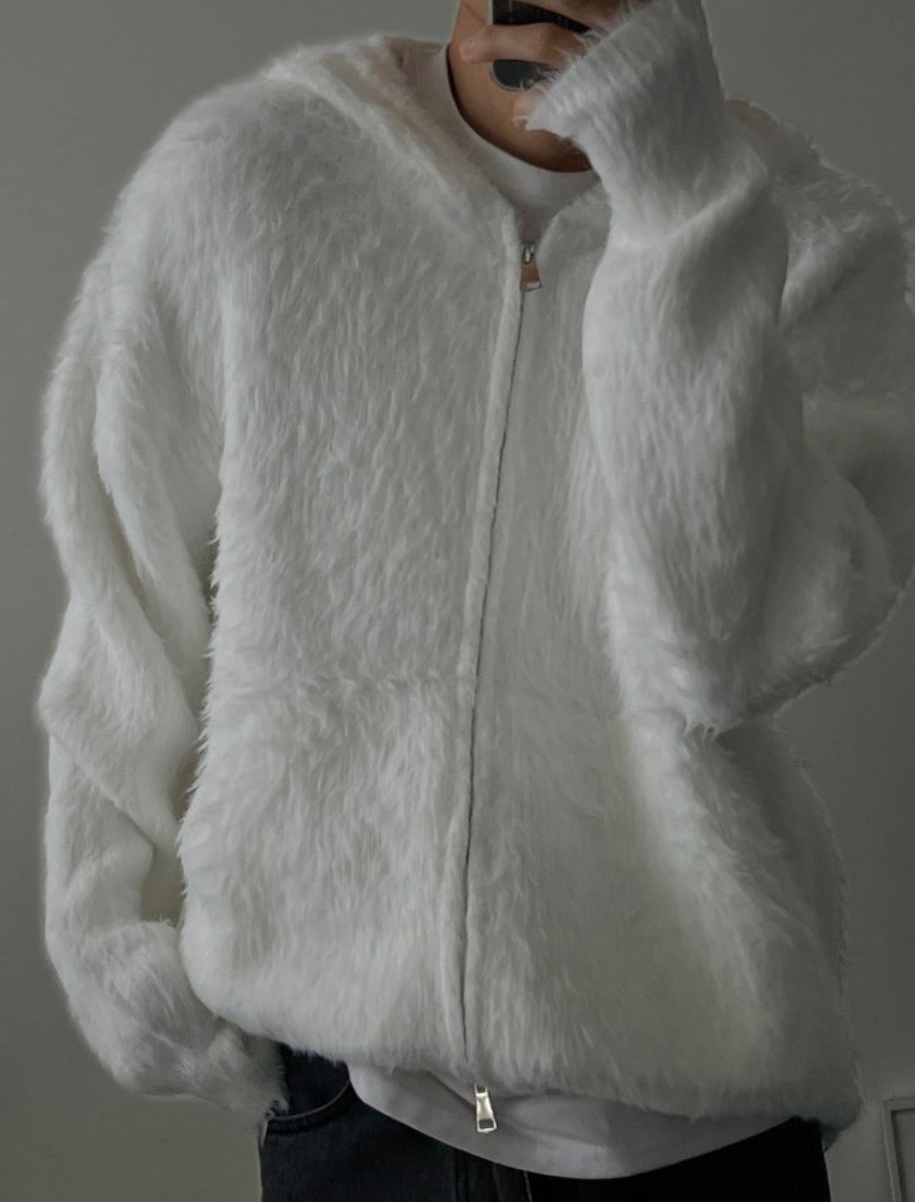 超保暖軟糯馬海毛雙拉鏈針織外套｜4色入