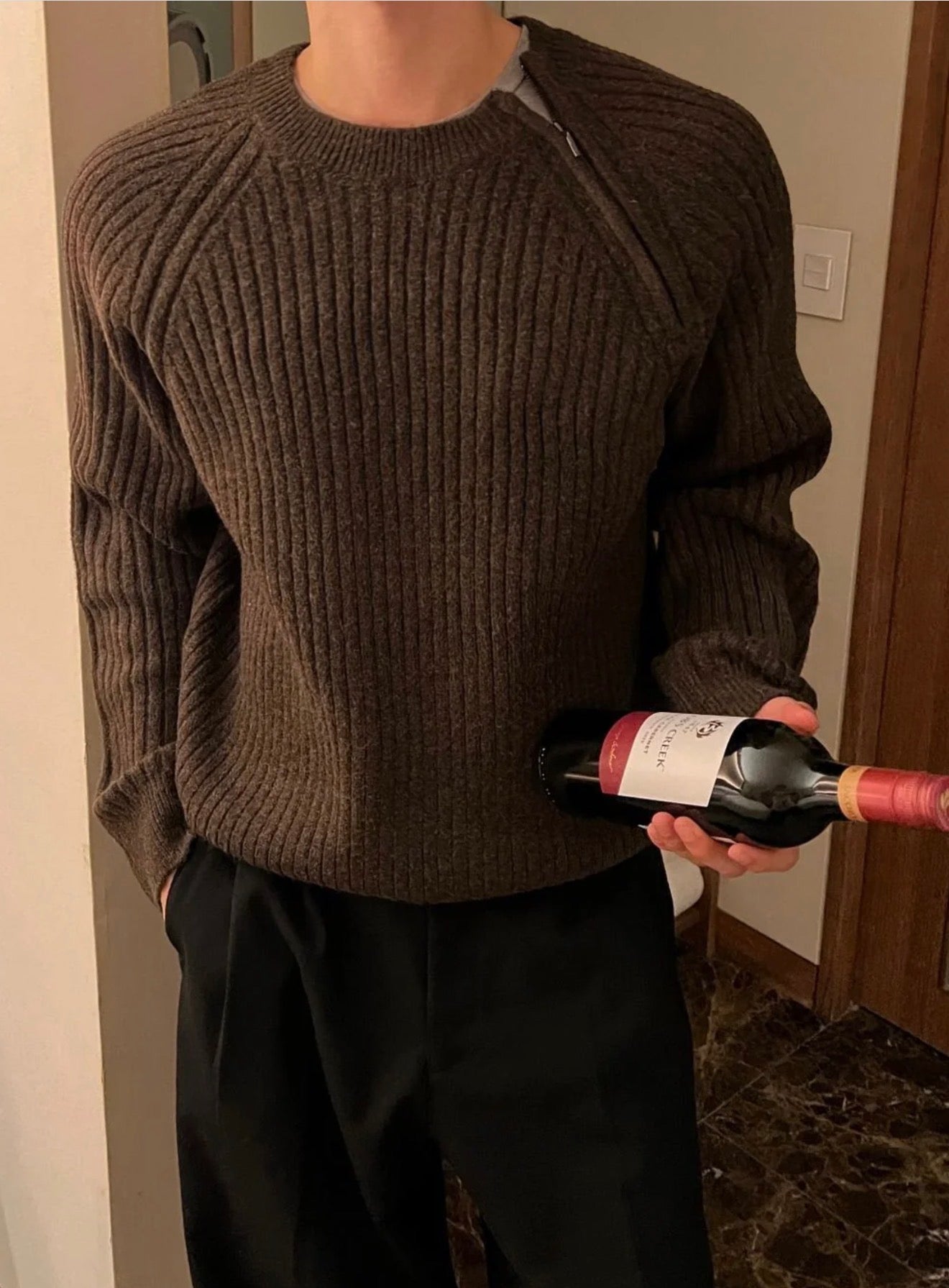 側拉鍊質感針織衫｜6色入